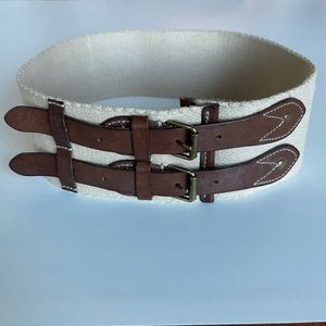 J. Crew Wide Belt with Leather Detailing - Sz Small